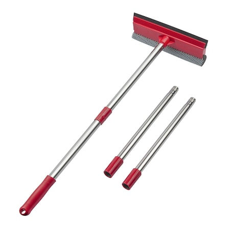 Dsv Standard Window Squeegee, 2-in-1 Window Cleaner w/ 55in Extension Poles 87441